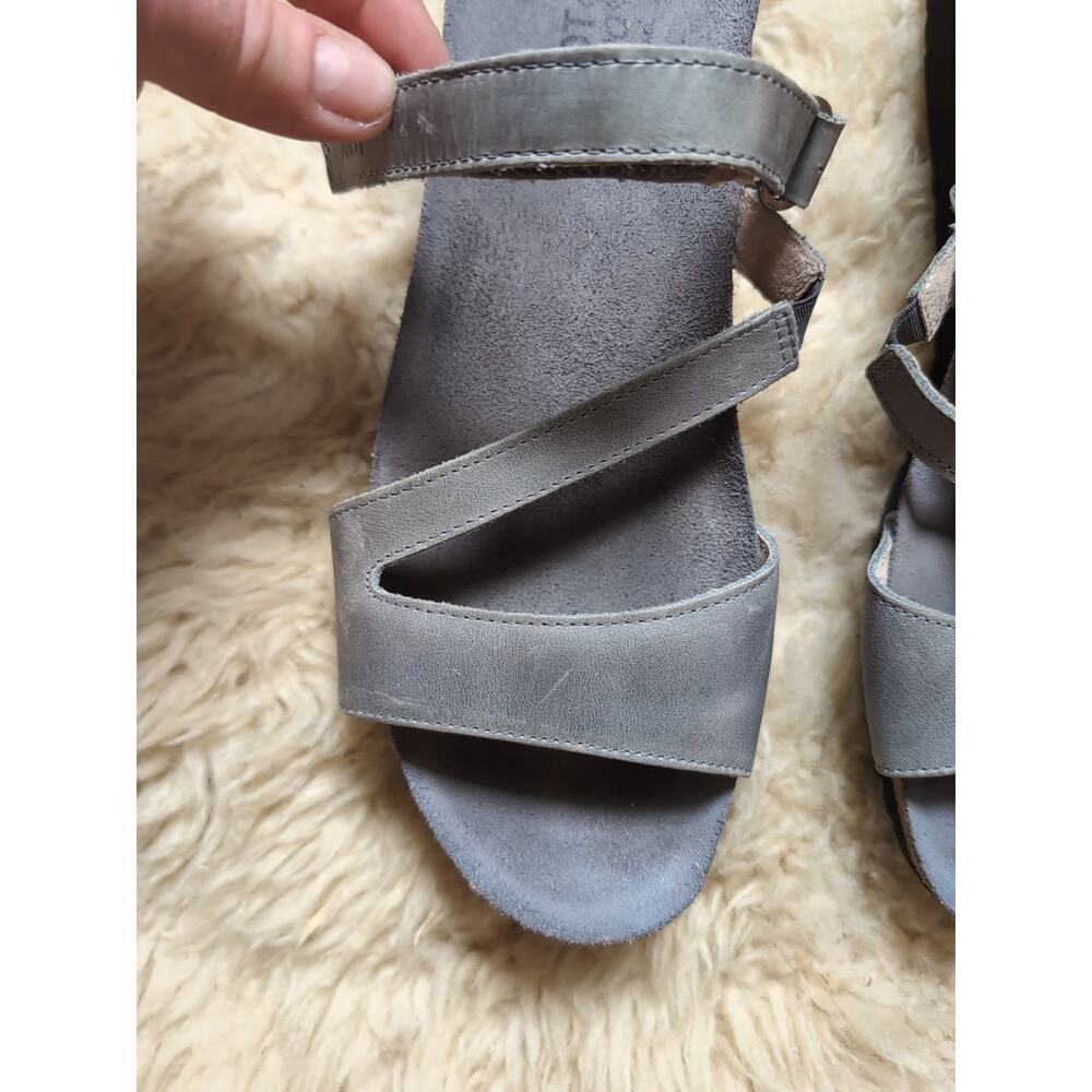 NAOT Womens Gabriela Slide Wedge Sandals Size 11 / 42 Gray Nubuck Leather Israel - Picture 4 of 12
